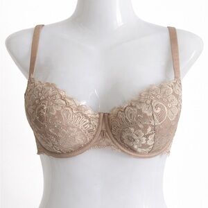 La Senza Taupe Lace Bra 34DDD – Underwire – Light Shimmer Detail